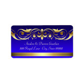 Groothertogin Blue Gold Scroll Adresetiketten Etiket (Voorkant)
