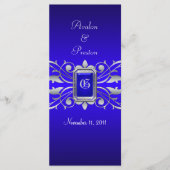 Groothertogin Blue Scroll Blauwgroen huwelijksprog Programmakaart (Voorkant)