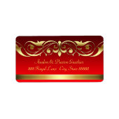 Groothertogin Red Gold Scroll Adresetiketten Etiket (Voorkant)