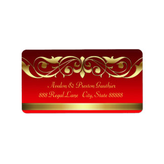 Groothertogin Red Gold Scroll Adresetiketten Etiket