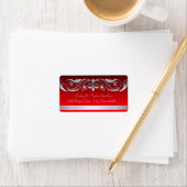 Groothertogin Red Silver Scroll Adresetiketten Etiket (Insitu)