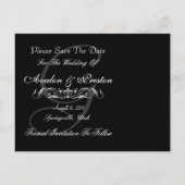 Groothertogin Silver Black Save the Date Briefkaar Aankondigingskaart (Achterkant)