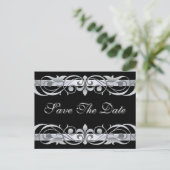 Groothertogin Silver Black Save the Date Briefkaar Aankondigingskaart (Staand voorkant)