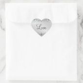 Groothertogin Silver Scroll Hart Liefde Sticker (Tas)