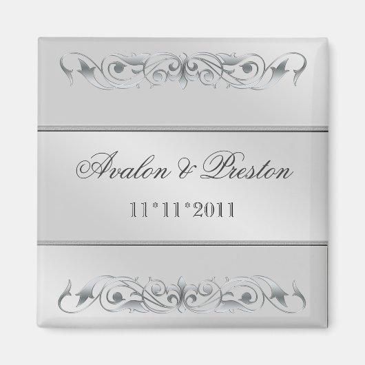 Groothertogin Zilver Metaal Save The Date Magnet (Voorkant)