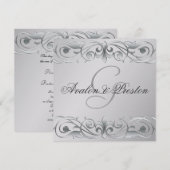 Groothertogin Zilveren Metalen Rol Uitnodiging (Voorkant / Achterkant)