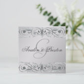 Groothertogin Zilveren Metalen Rol Uitnodiging (Staand voorkant)