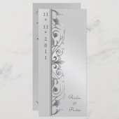 Groothertogin Zilveren Scroll Trouwprogramma Programmakaart (Voorkant / Achterkant)