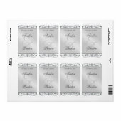 Groothertogin Zilveren Scroll Wijn Trouwlabel Etiket (Full Sheet)