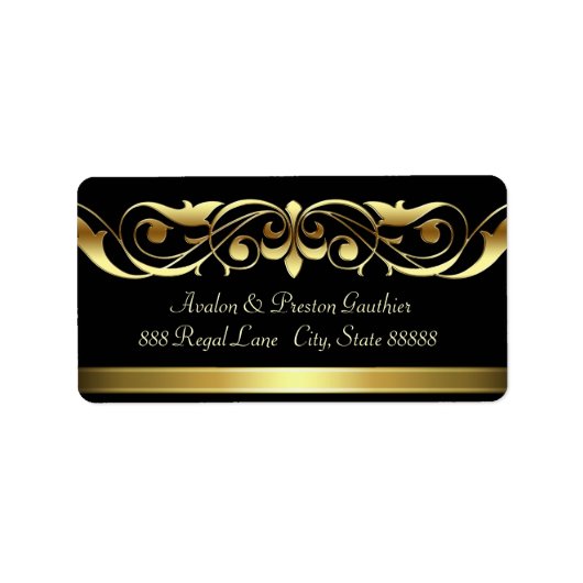 Groothertogin zwart gouden rol Adresetiketten Etiket (Voorkant)
