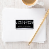 Groothertogin Zwart Zilveren Scroll Adresetiketten Etiket (Insitu)