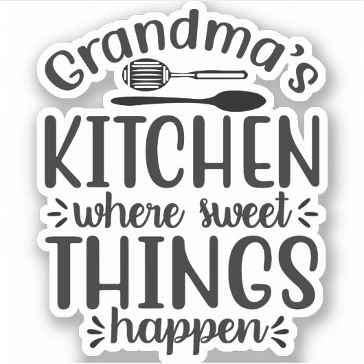 Grootkeuken, waar zoete dingen gebeuren sticker (Voorkant)