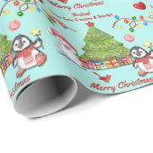 Grootkind Arctische dieren kerstboom Cadeaupapier (Rol Hoek)