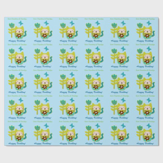 Grootkind met kattebloem cadeaupapier (Vlak)