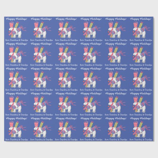 Grootkind met kerst Beer Cadeaupapier (Vlak)