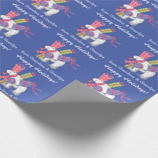 Grootkind met kerst Beer Cadeaupapier (Hoek)