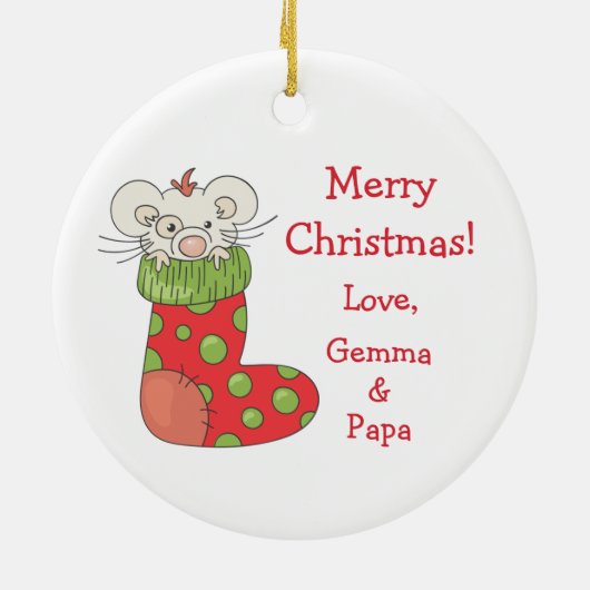 Grootkind met kerstmis Beren Keramisch Ornament (Achterkant)