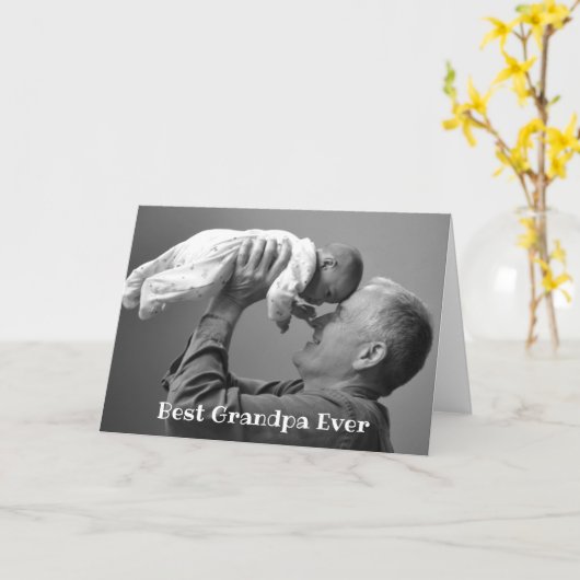 Grootkind opa foto van opa kaart (Gele Bloem)