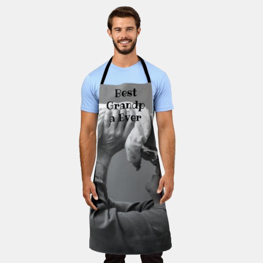 Grootkind opa foto van opa schort (Gedragen)