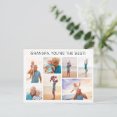Grootkind opa Je bent de beste 7 fotocollage Briefkaart (Staand voorkant)