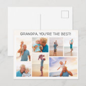 Grootkind opa Je bent de beste 7 fotocollage Briefkaart (Voorkant / Achterkant)
