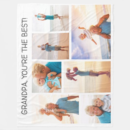 Grootkind opa Je bent de beste 7 fotocollage Fleece Deken (Voorkant)