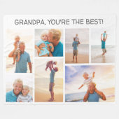 Grootkind opa Je bent de beste 7 fotocollage Fleece Deken (Voorkant (Horizontaal))