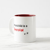 Grootkind Pomeranian Tweekleurige Koffiemok (Voorkant links)