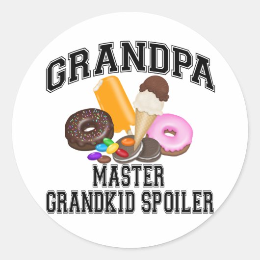 Grootkind Spoiler Grandpa Ronde Sticker (Voorkant)