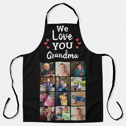 Grootkinderen 12 Foto-collage Keepslag Schort (Voorkant)