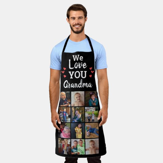 Grootkinderen 12 Foto-collage Keepslag Schort (Gedragen)