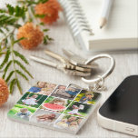 Grootkinderen 9 Square Photo Instagram Collage Sleutelhanger<br><div class="desc">Betaalbare douane gedrukte sleutelhangers die met uw foto's en tekst worden gepersonaliseerd. Deze sjabloon heeft ruimte voor 9 vierkante foto's van het Schema. Gebruik de ontwerpgereedschappen om uw eigen tekst toe te voegen, meer foto's toe te voegen, de achtergrondkleur te wijzigen en tekstlettertypen en -kleuren te bewerken met een unieke...</div>