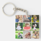 Grootkinderen 9 Square Photo Instagram Collage Sleutelhanger (voorkant)