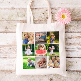 Grootkinderen 9 Square Photo Instagram Collage Tote Bag