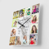 Grootkinderen Citaat 12 Foto Gray Marmer Aangepast Vierkante Klok (Hoek)