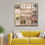 Grootkinderen Citaat Rustic Barn Wood 12 Foto Coll Canvas Afdruk<br><div class="desc">Een bijtende houtsfotocollage canvas kunst met een mooie uitspraak "Grandchildren make joy to day". Geef uw persoonlijke voorkeur aan 12 familiefoto's zodat het een gedenkwaardig cadeau voor grootouders is.</div>