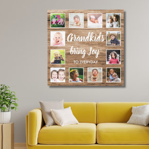 Grootkinderen Citaat Rustic Barn Wood 12 Foto Coll Canvas Afdruk