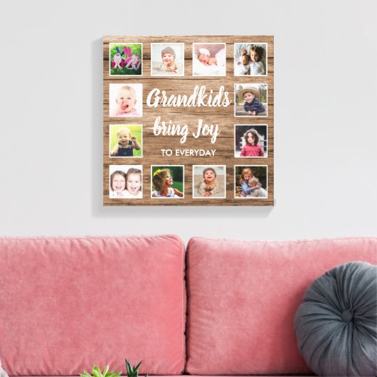 Grootkinderen Citaat Rustic Barn Wood 12 Foto Coll Canvas Afdruk (Insitu (Woonkamer))