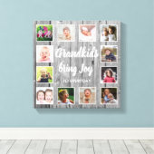 Grootkinderen Citaat Rustic Gray Wood 12 Foto Coll Canvas Afdruk (Insitu (Houten vloer))