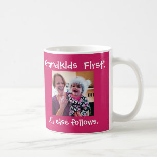 Grootkinderen eerste aangepaste foto's en tekst koffiemok