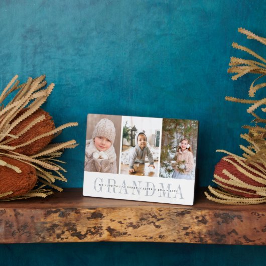 Grootkinderen Foto collage | Grandma Gift Fotoplaat (Zijkant)
