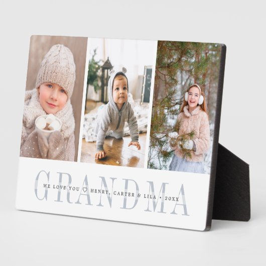 Grootkinderen Foto collage | Grandma Gift Fotoplaat (Zijkant)