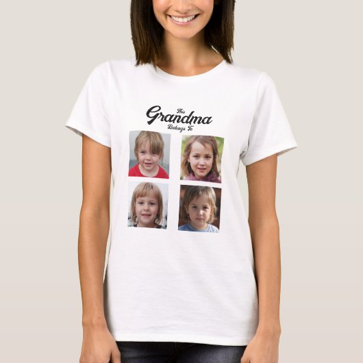 Grootkinderen Foto Collage Grandma Persoonlijk T-shirt (Voorkant)