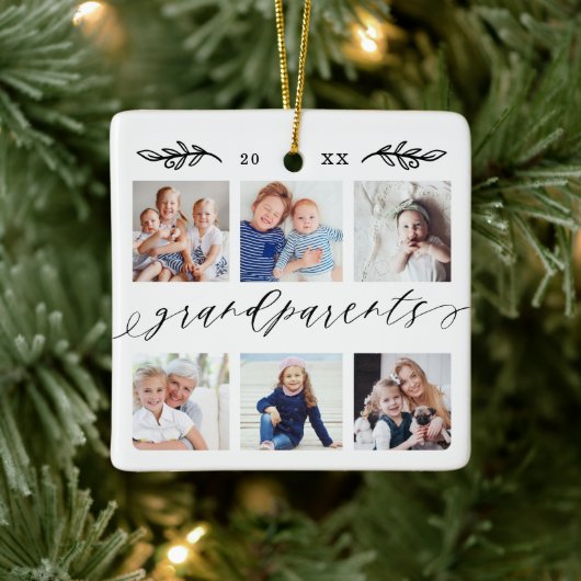 Grootkinderen Foto Collage Keramisch Ornament (Boom)