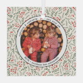 Grootkinderen Foto Glass Glas Ornament (Achterkant)