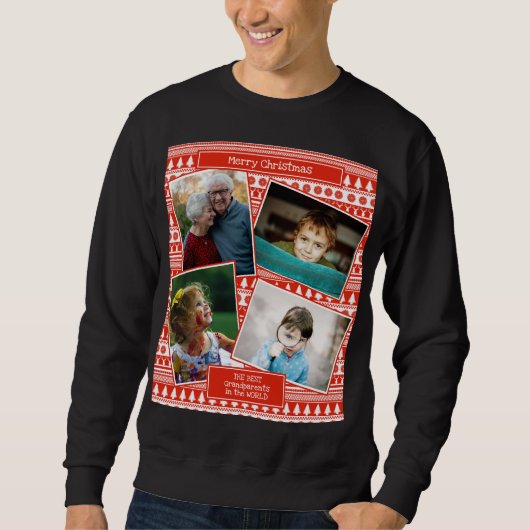 Grootkinderen Foto Merry Kerstmis Ugly Sweater (Voorkant)