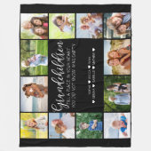 Grootkinderen gedicht 12 Foto Collage Black Fleece Deken (Voorkant)