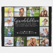 Grootkinderen gedicht 12 Foto Collage Black Fleece Deken (Voorkant (Horizontaal))