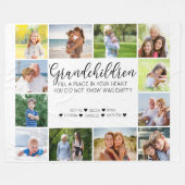 Grootkinderen gedicht 12 Foto Collage White Fleece Deken (Voorkant (Horizontaal))