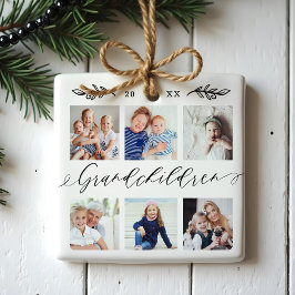 Grootkinderen Gift for Grandouders Photo Collage Keramisch Ornament